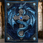 Azure Guardian Quilted Blanket printed blanket