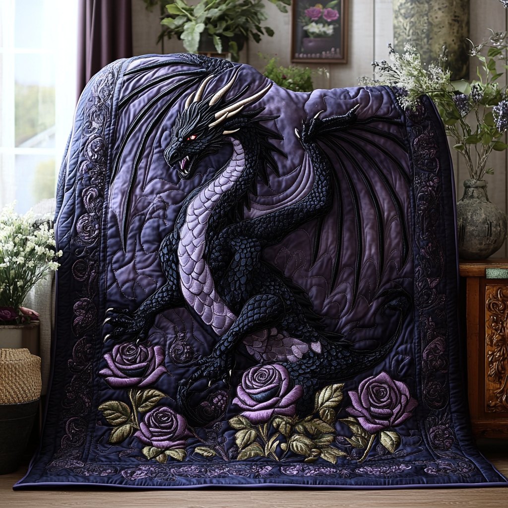 Azure Inferno Quilted Blanket printed blanket