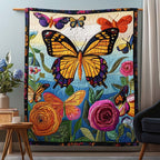 Azure Monarch Quilted Blanket printed blanket