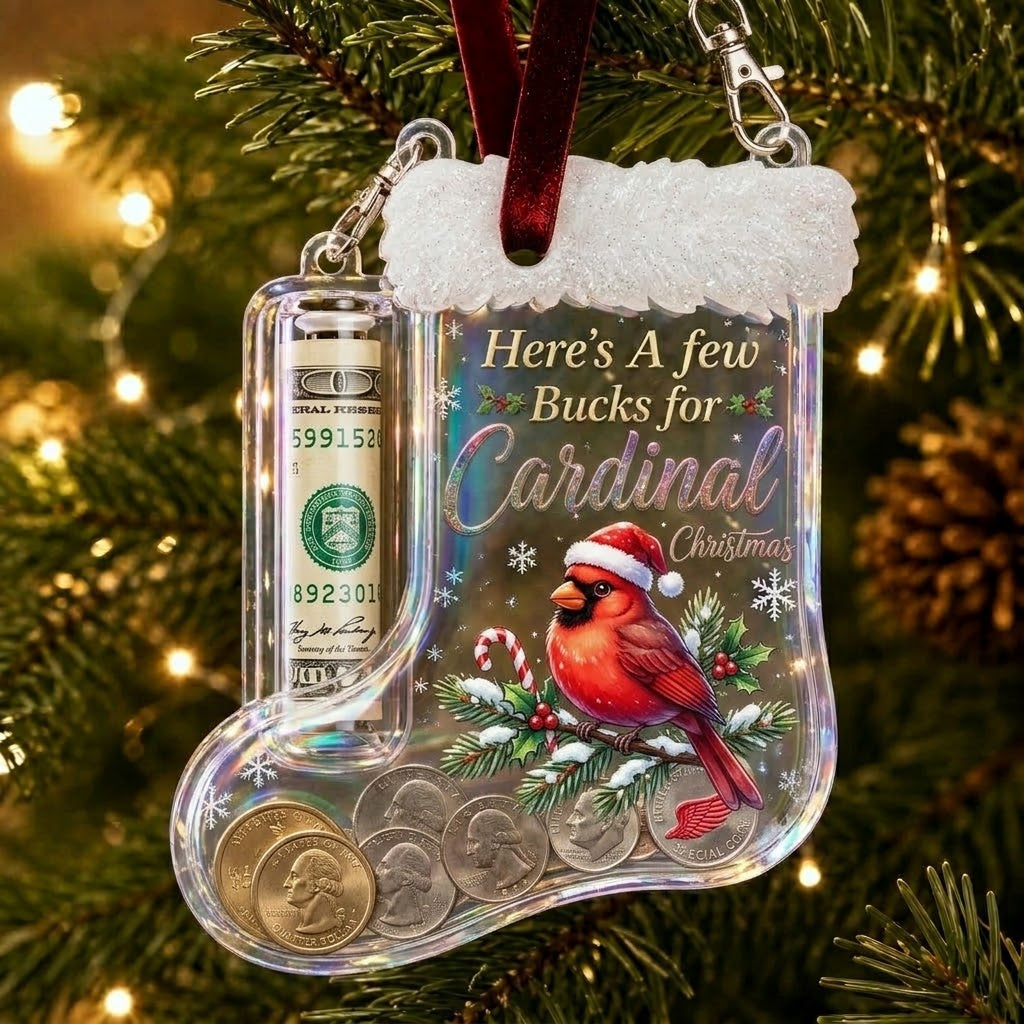 Cardinal Holder Cash Ornament
