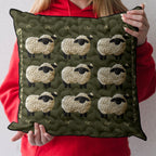 Baa Blessing Quilted Cushion Cover printed cushion cover