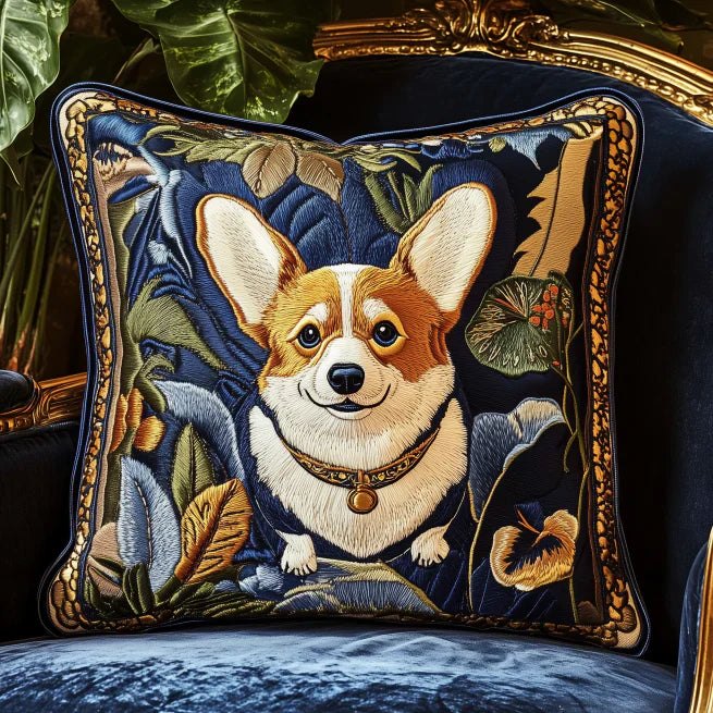Baby Corgi Quilted Cushion Cover printed cushion cover