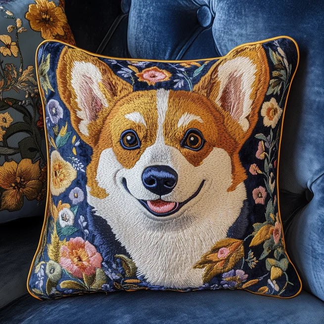 Baby Corgi Quilted Cushion Cover printed cushion cover