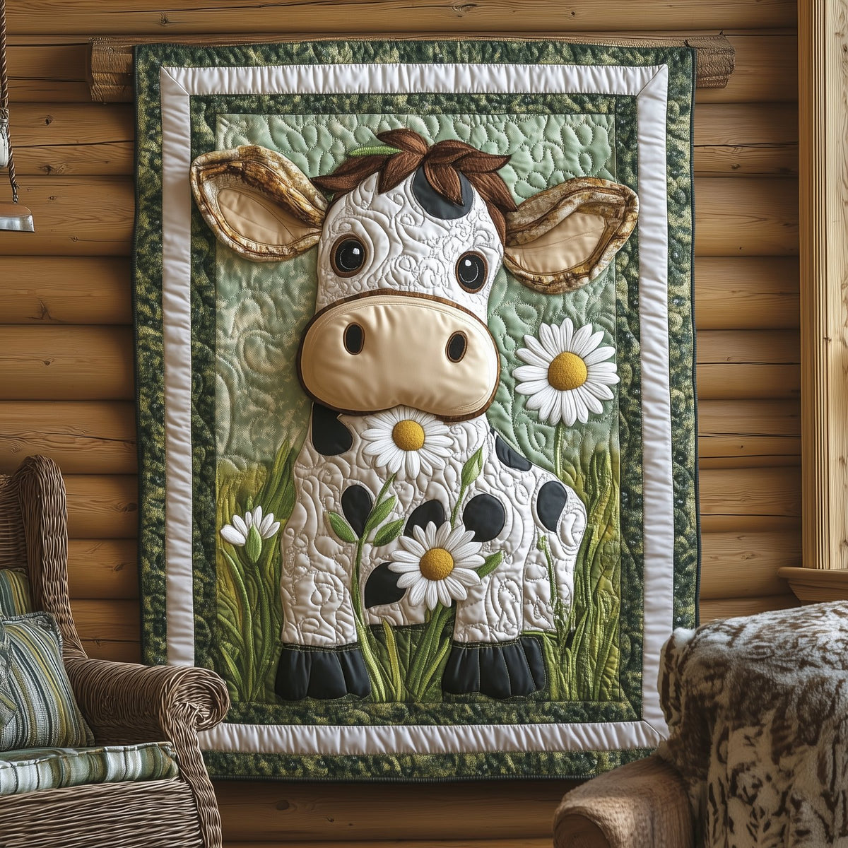 Baby Cow Quilted Blanket printed blanket