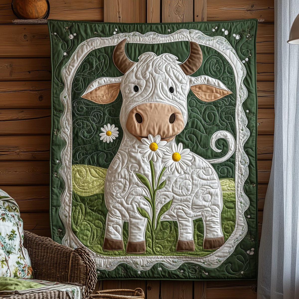 Baby Cow Quilted Blanket printed blanket