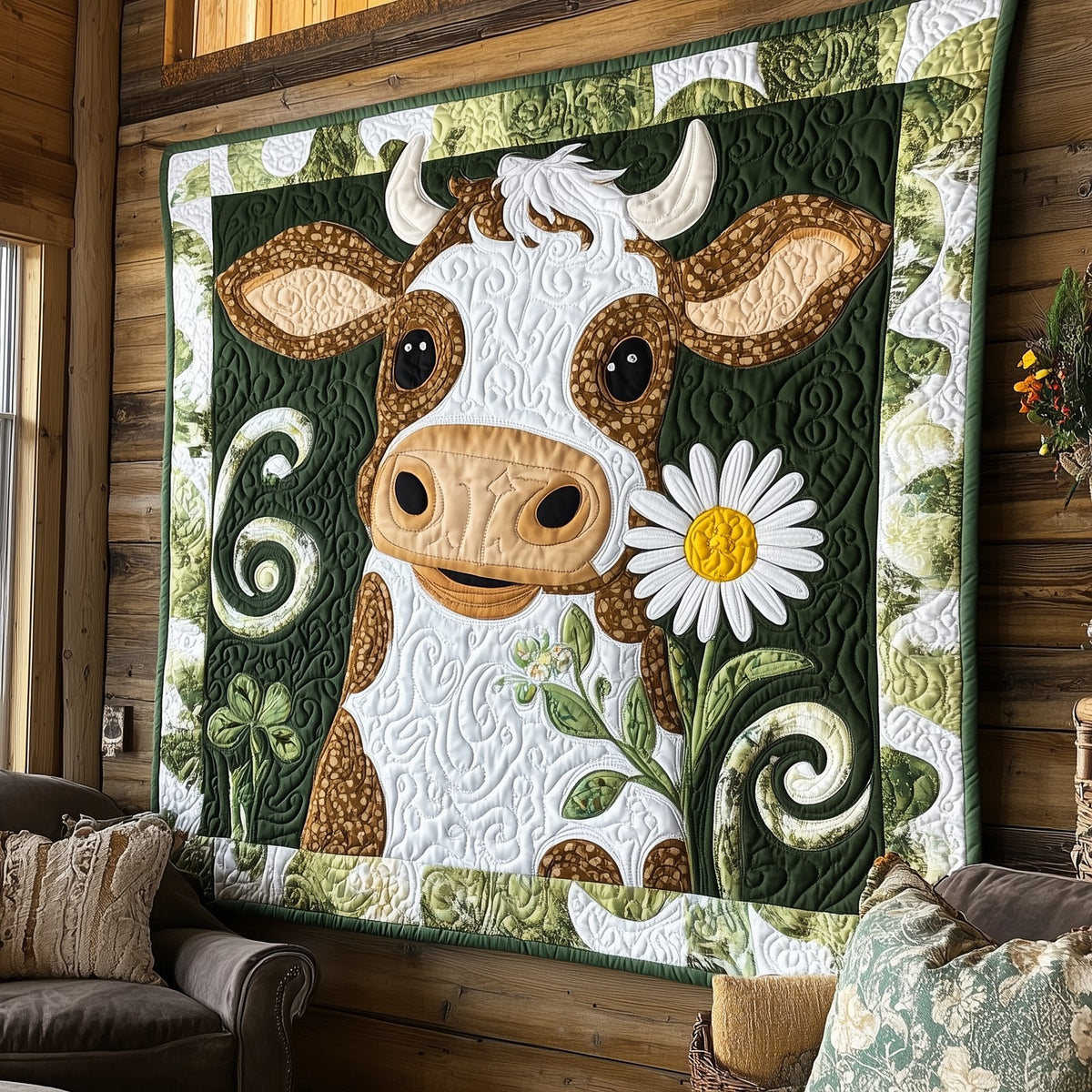 Baby Cow Quilted Blanket printed blanket