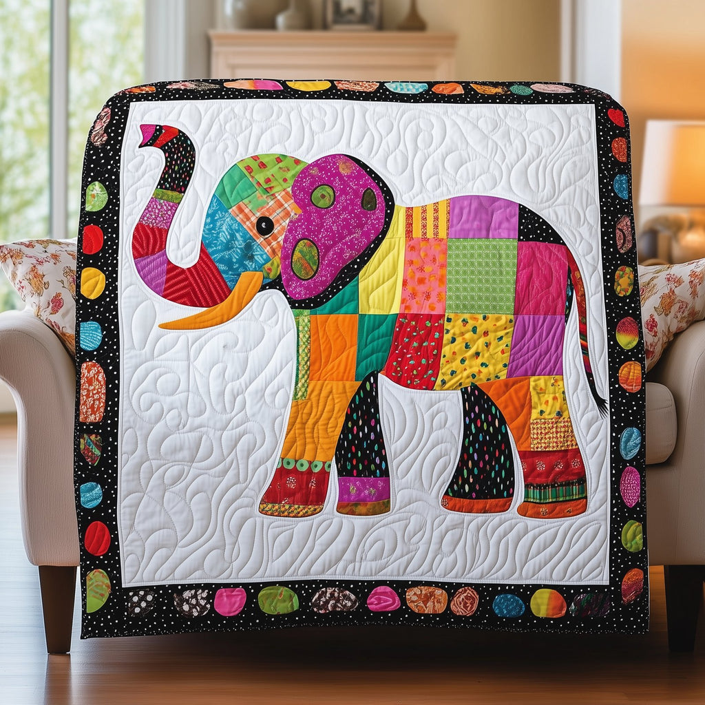 Baby Elephant Quilted Blanket printed blanket