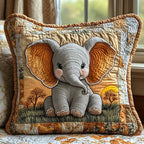 Baby Elephant Quilted Cushion Cover printed cushion cover