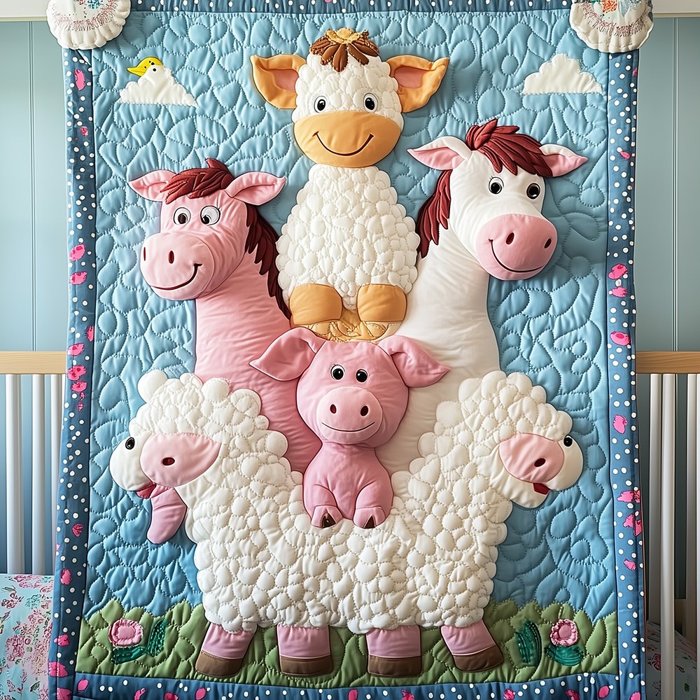 Baby Farmhouse Quilted Blanket printed blanket