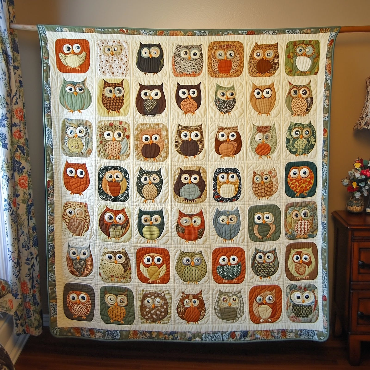 Baby Owls Quilted Blanket printed blanket