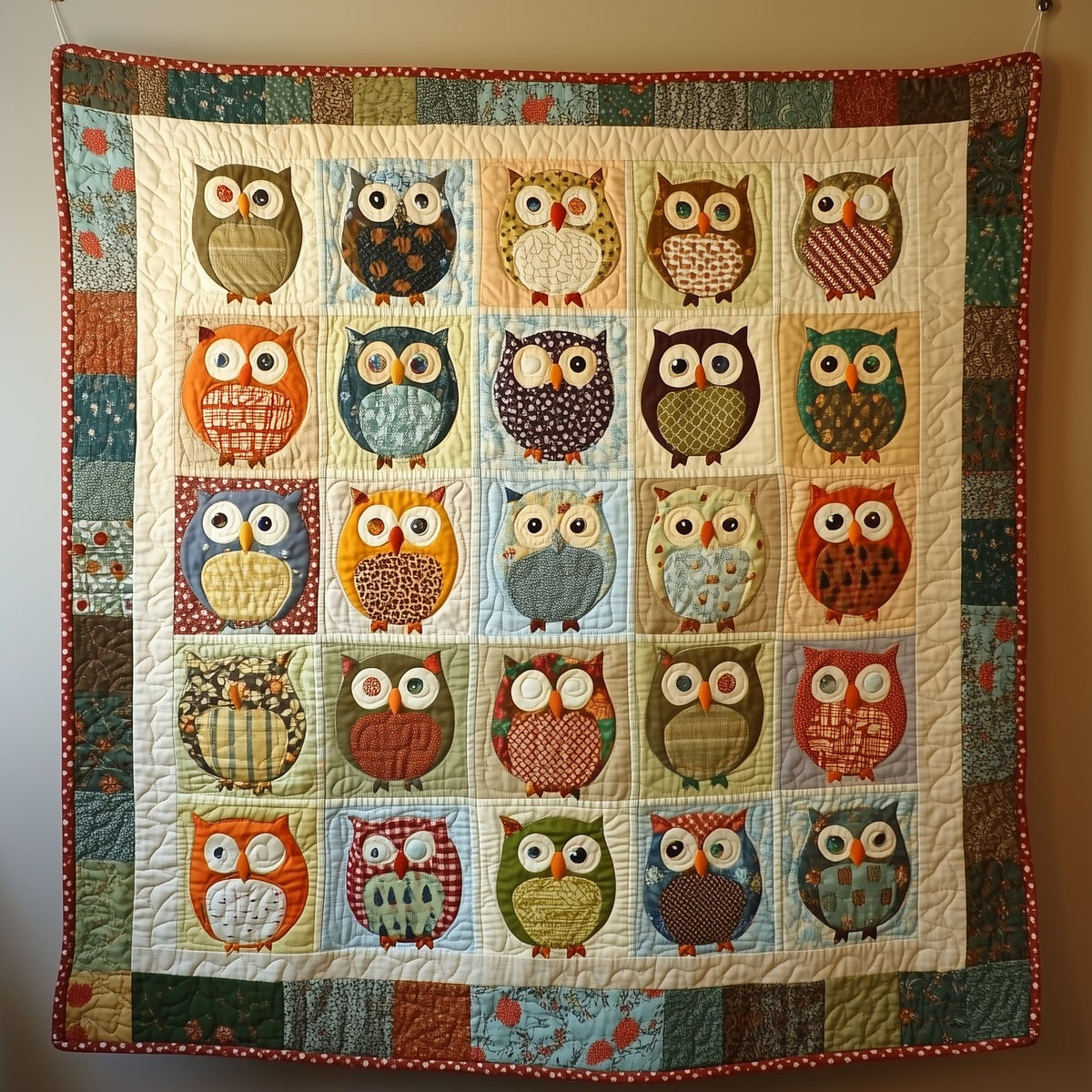 Baby Owls Quilted Blanket printed blanket