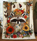 Baby Raccoon Quilted Blanket printed blanket