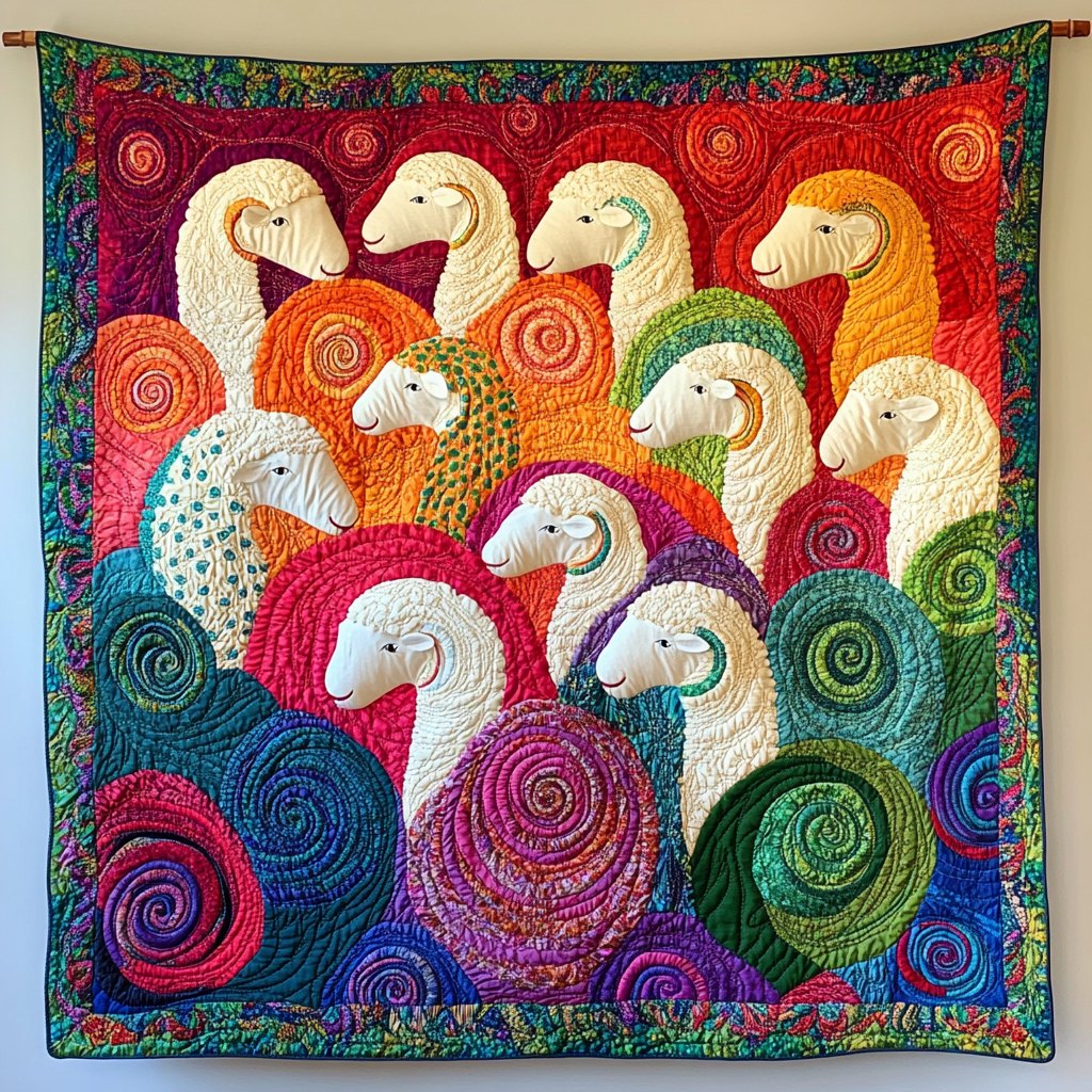 Baby Sheep Quilted Blanket printed blanket