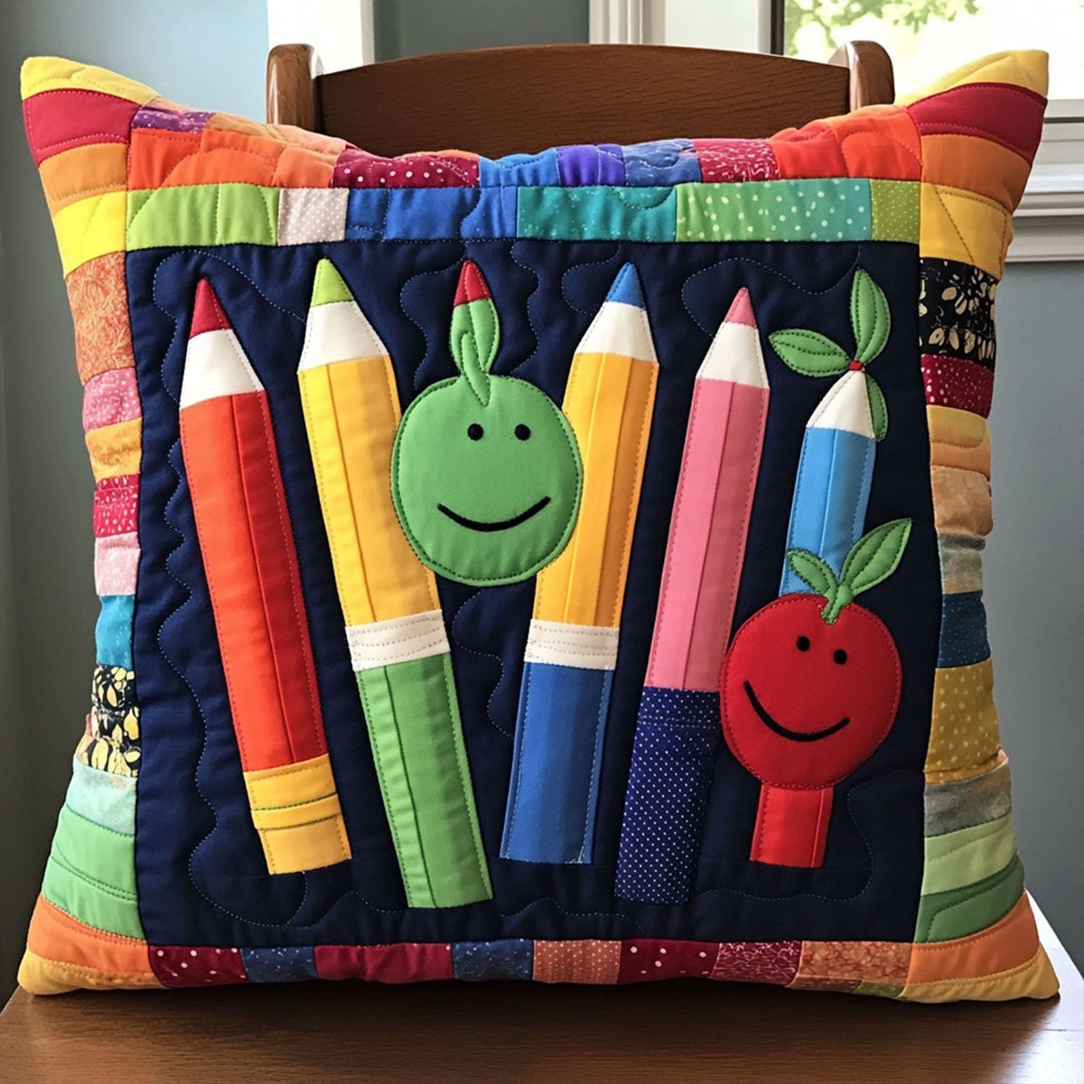 Back to Class Quilted Cushion Cover printed cushion cover