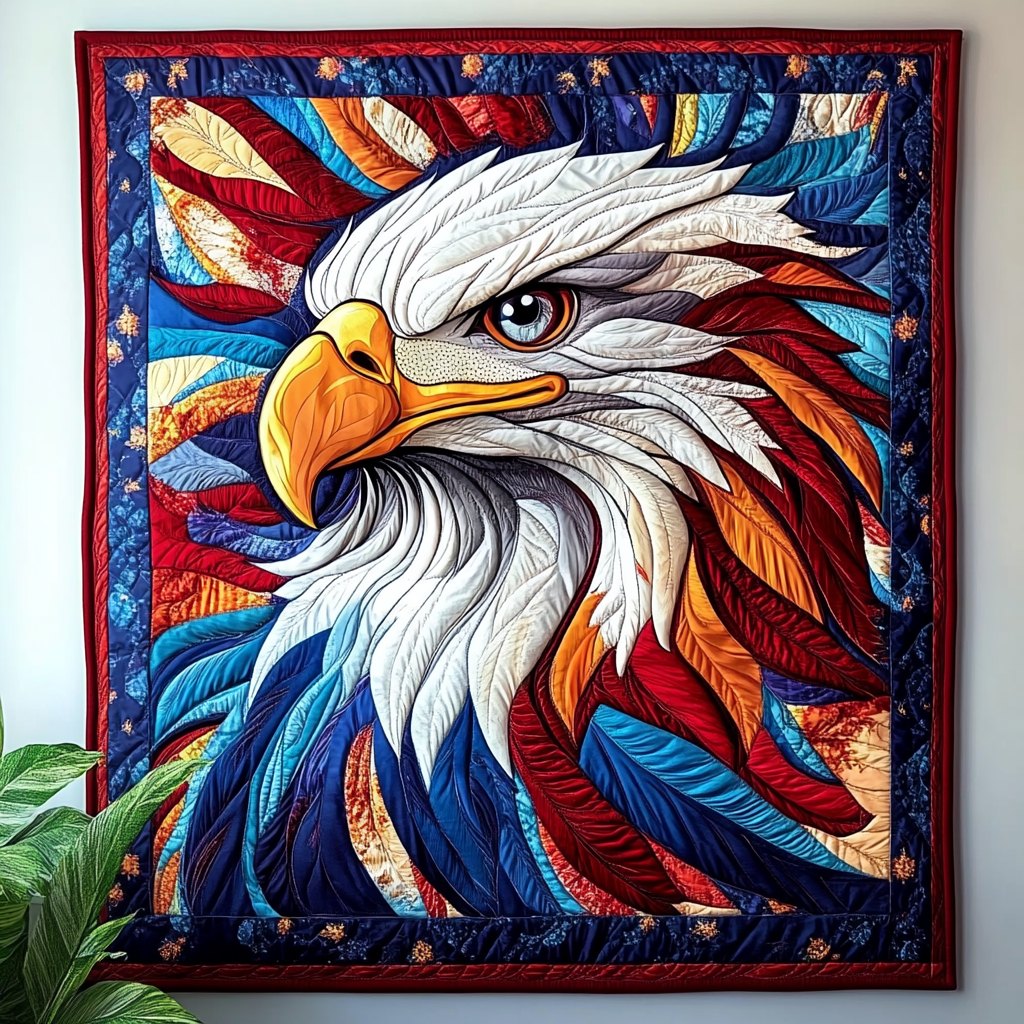Bald Eagle Spirit Quilted Blanket printed blanket