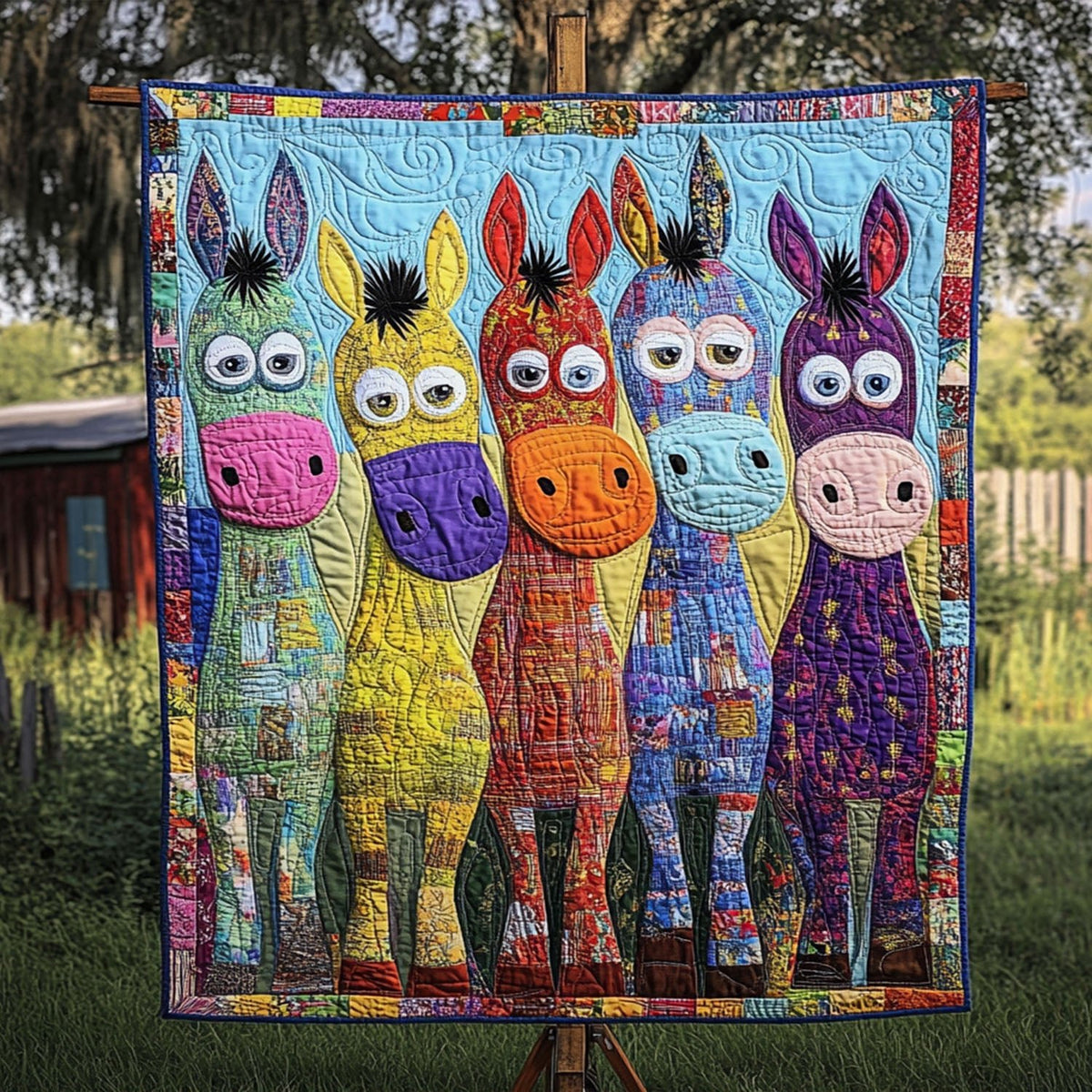 Bales of Fun Quilted Blanket printed blanket