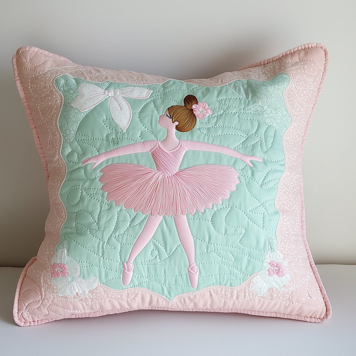 Ballerina Baby Quilted Cushion Cover printed cushion cover