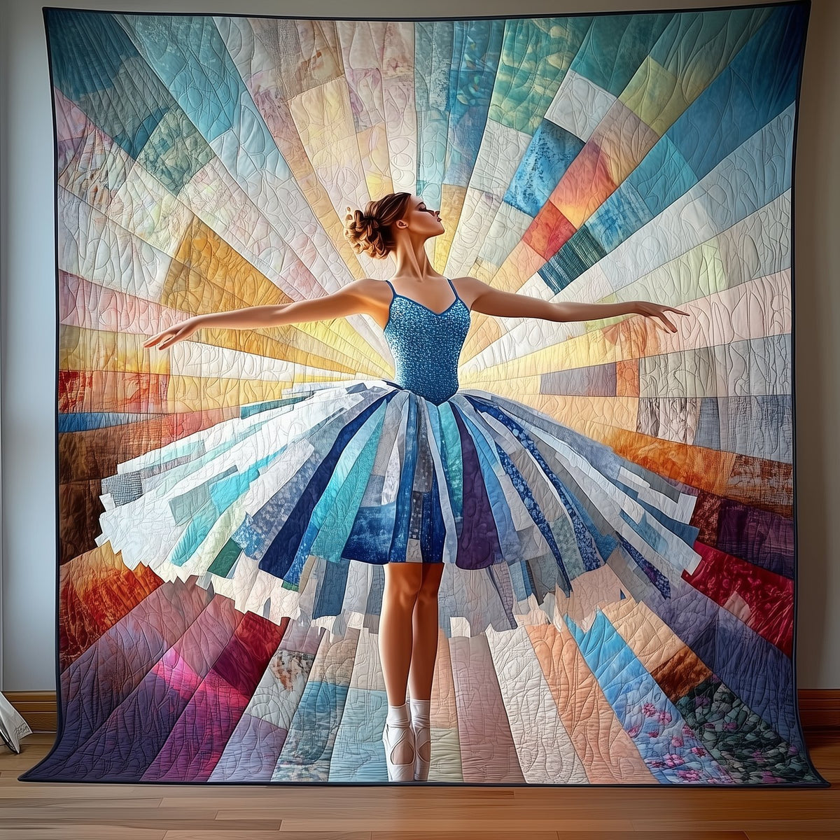 Ballerina Girl Quilted Blanket printed blanket