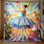 Ballerina Girl Quilted Blanket printed blanket