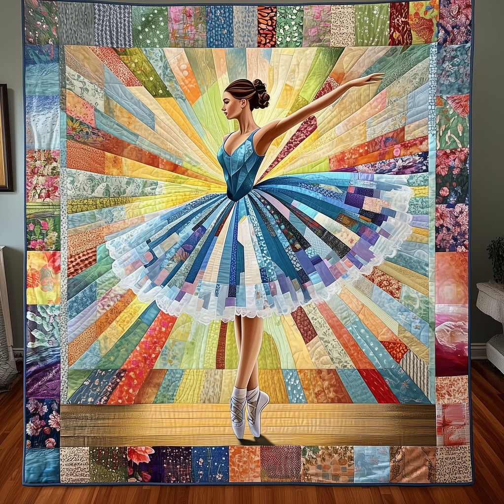 Ballerina Girl Quilted Blanket printed blanket