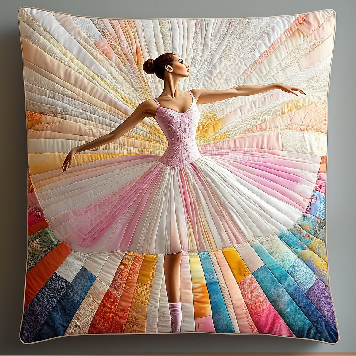 Ballerina Girl Quilted Cushion Cover printed cushion cover