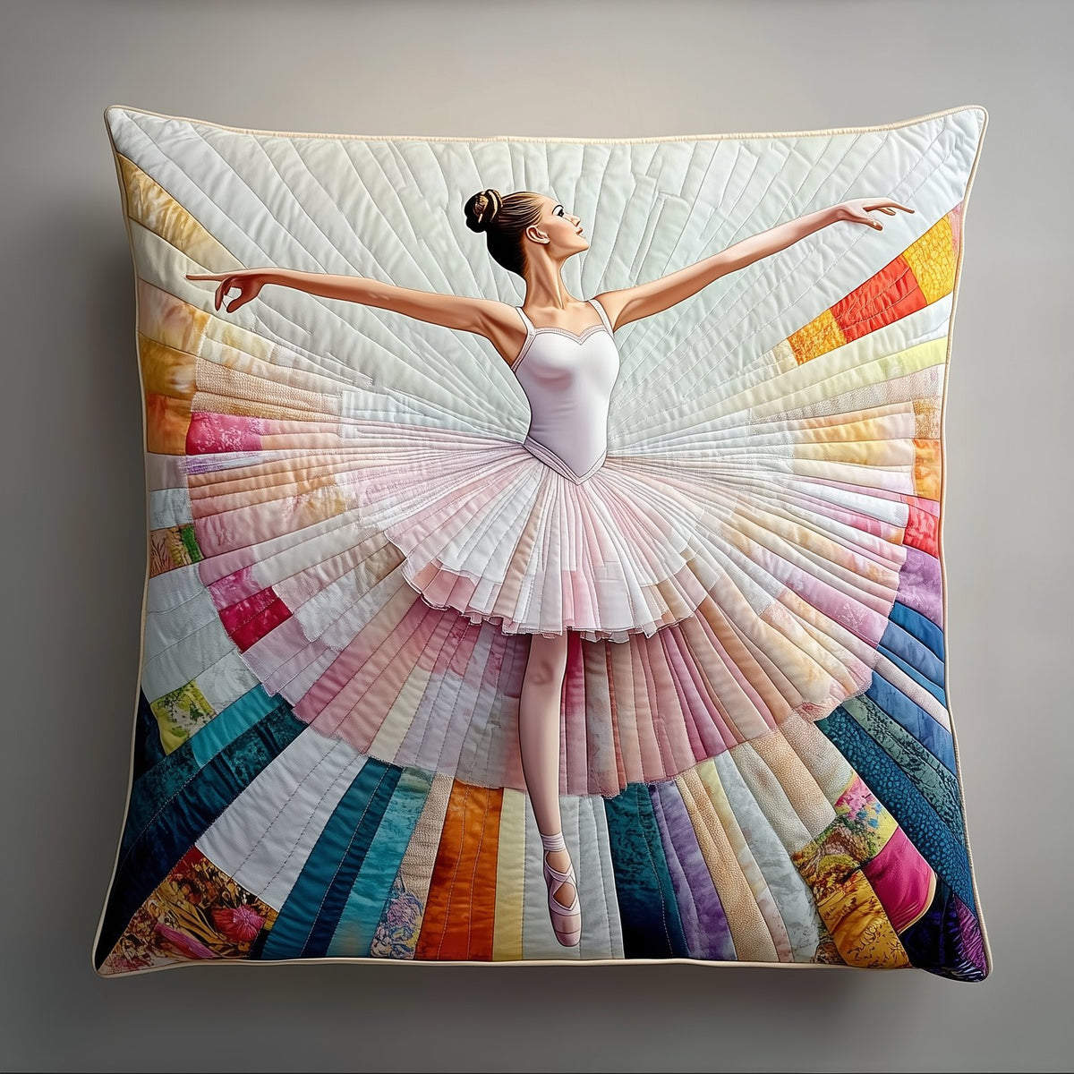 Ballerina Girl Quilted Cushion Cover printed cushion cover