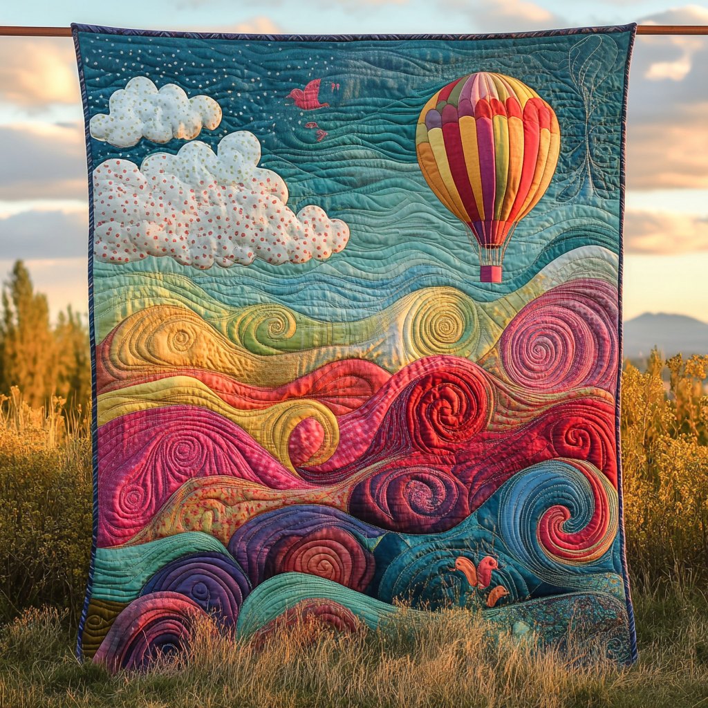 Balloon Bliss Quilted Blanket printed blanket