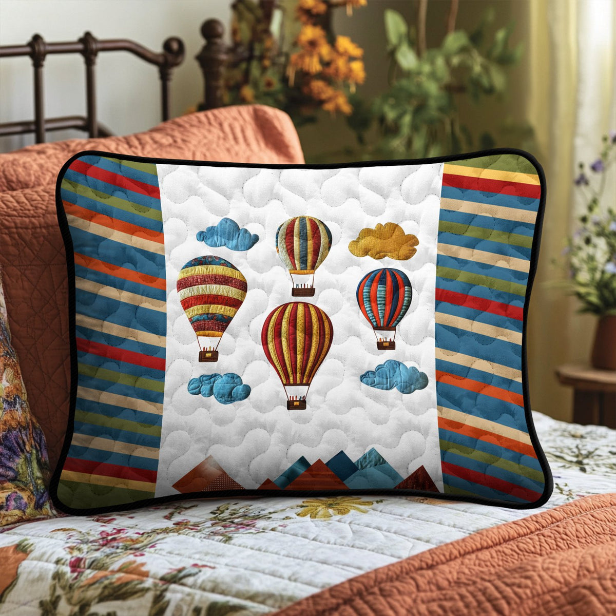 Balloon Breeze Quilted Bedding Cushion Cover printed cushion cover