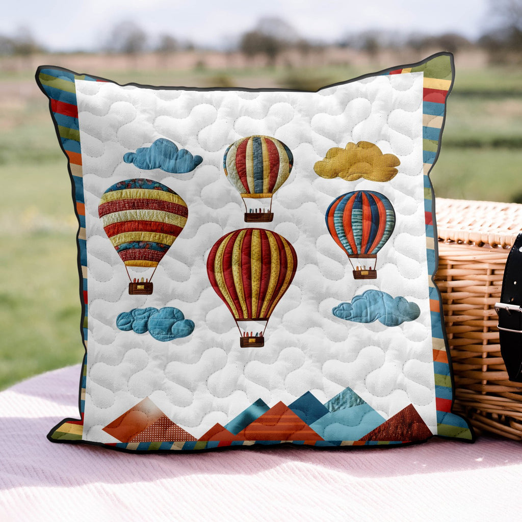 Balloon Breeze Quilted Cushion Cover printed cushion cover