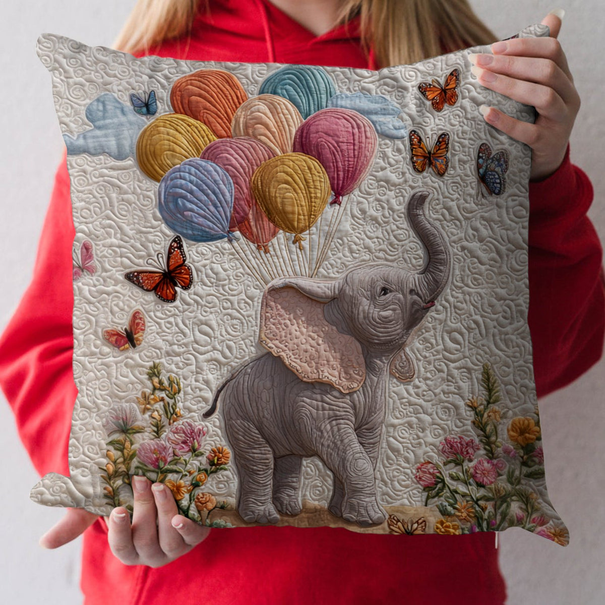 Balloon Dreams Quilted Cushion Cover printed cushion cover
