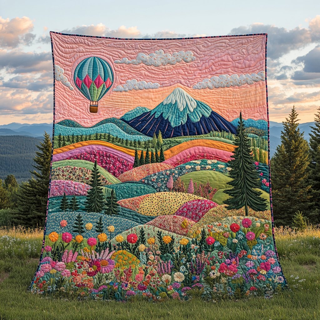 Balloon Serenade Quilted Blanket printed blanket