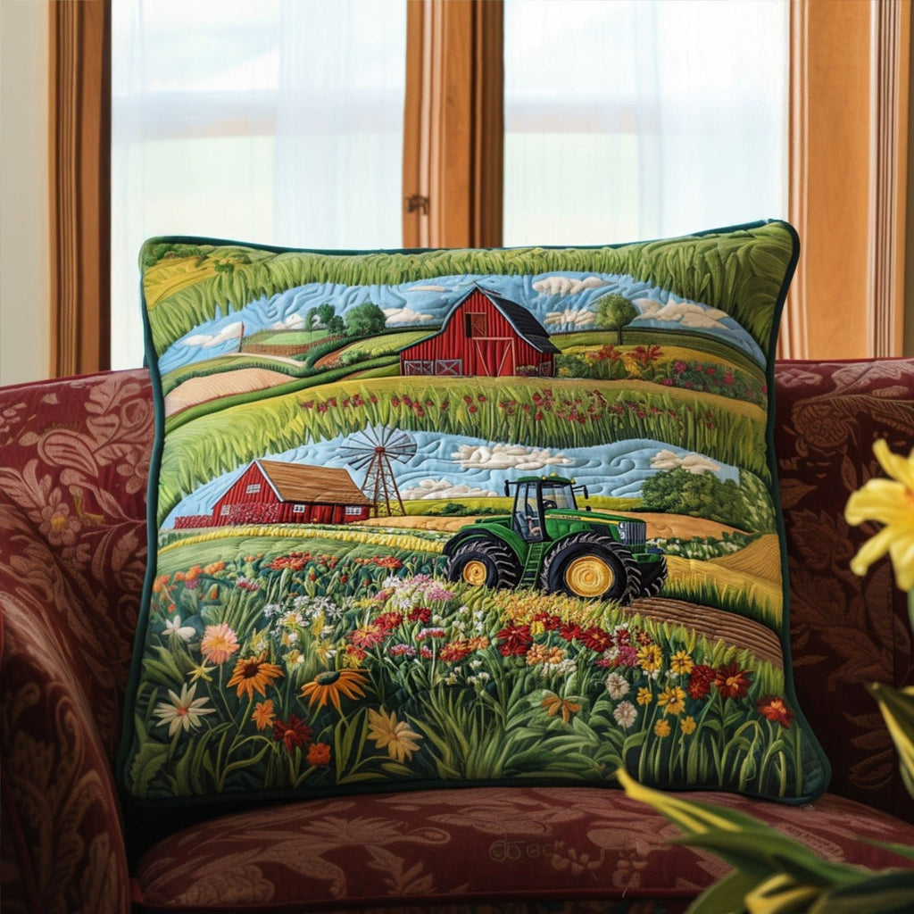 Barn and Bloom Quilted Cushion Cover printed cushion cover