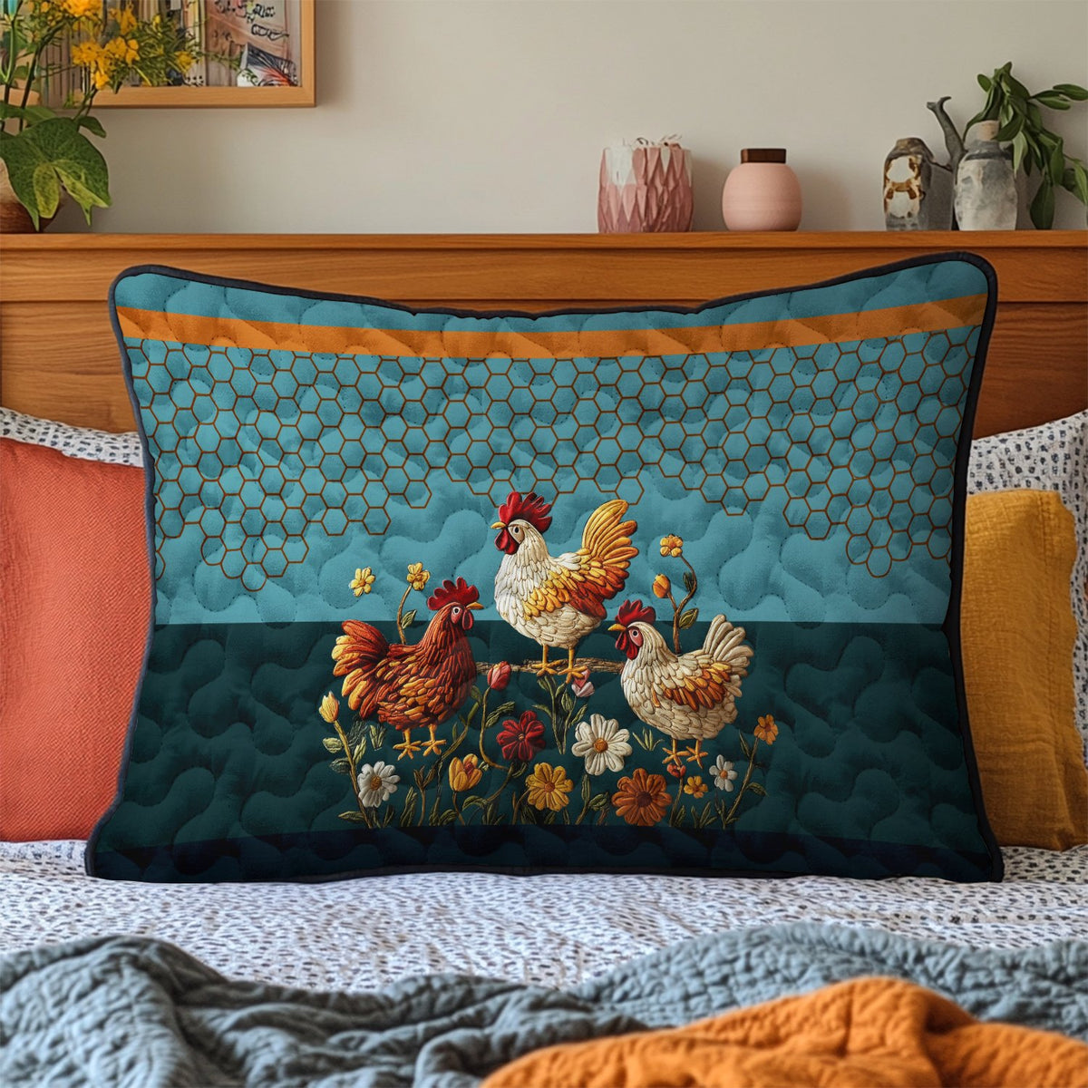 Barnyard Beauties Quilted Bedding Cushion Cover printed cushion cover