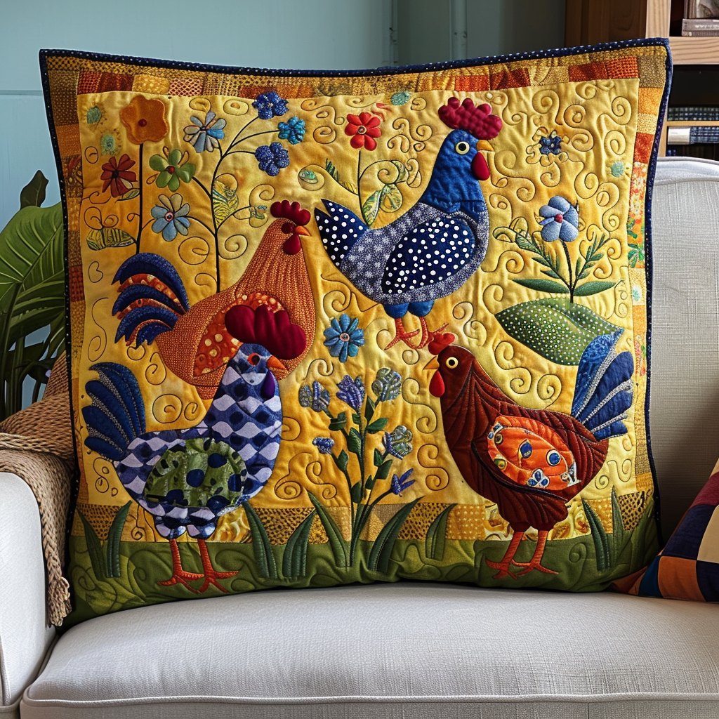 Barnyard Beauties Quilted Cushion Cover printed cushion cover