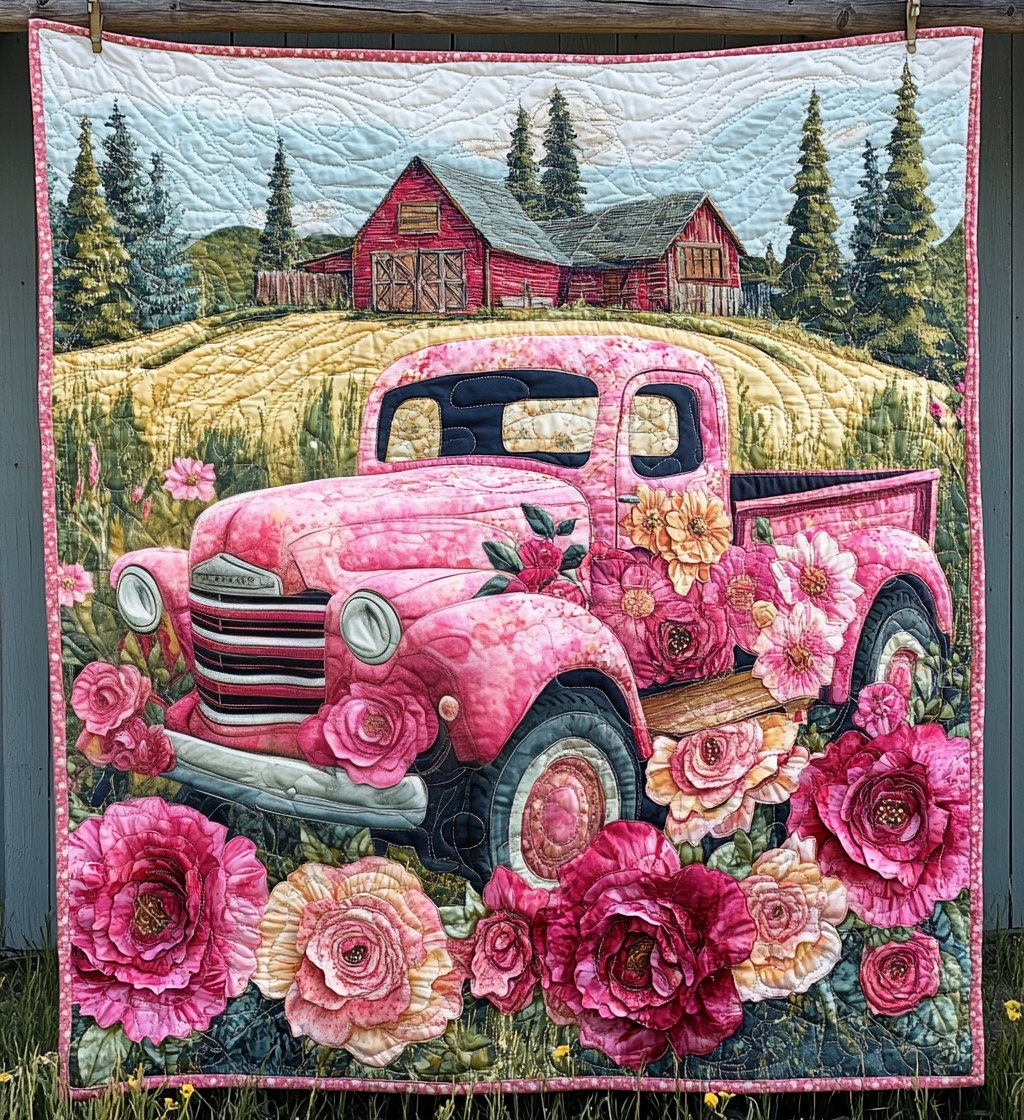 Barnyard Beauty Quilted Blanket printed blanket