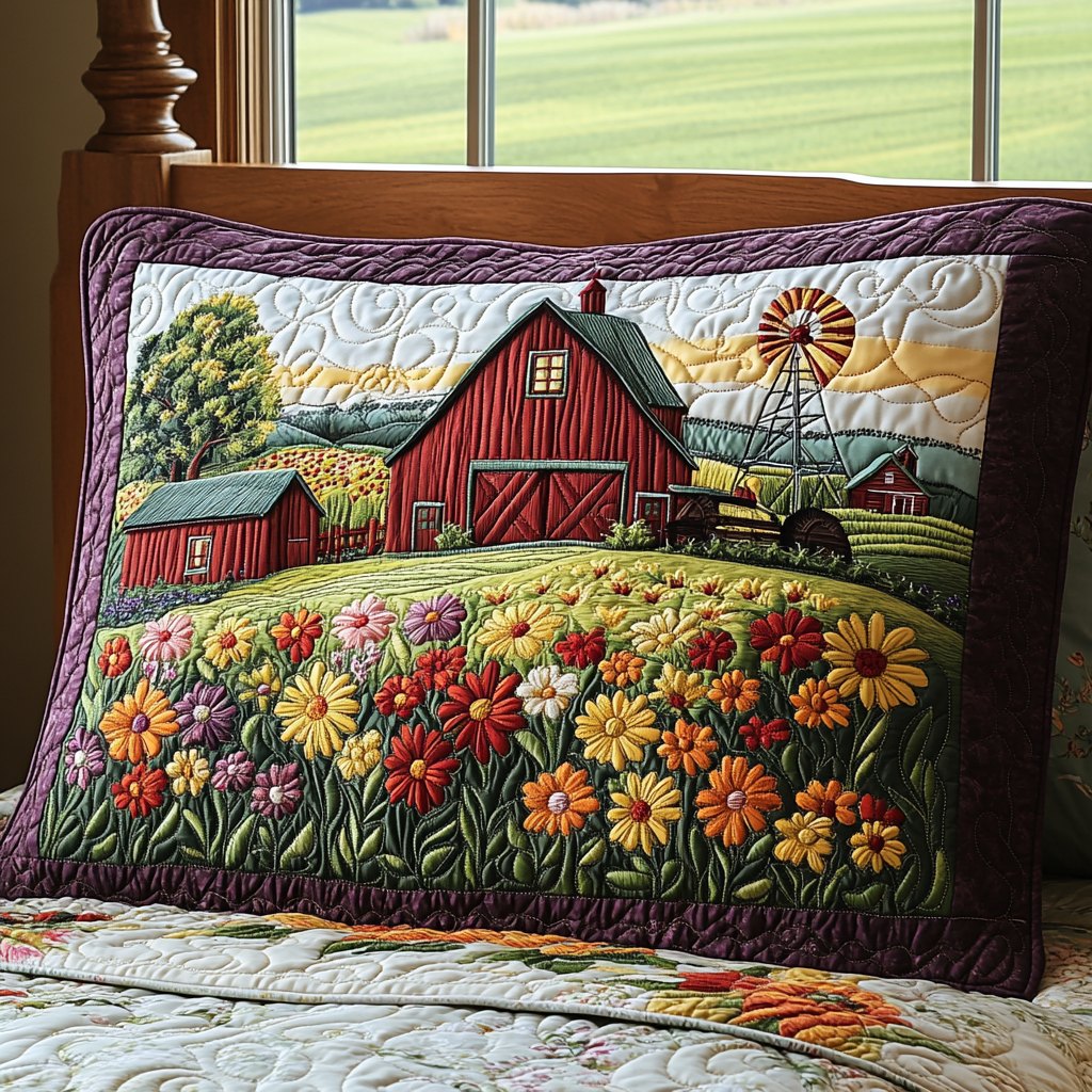 Barnyard Bliss Quilted Bedding Cushion Cover printed cushion cover
