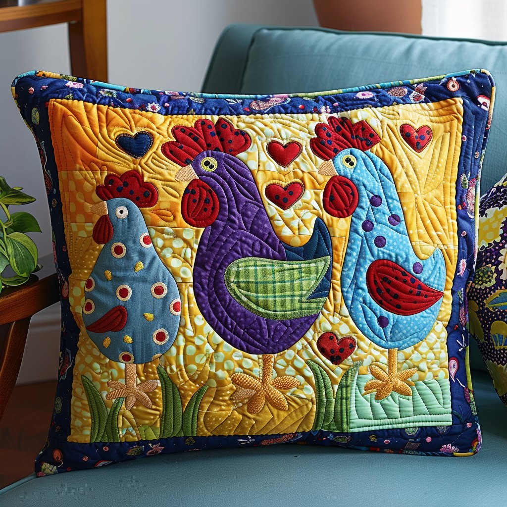 Barnyard Bliss Quilted Cushion Cover printed cushion cover
