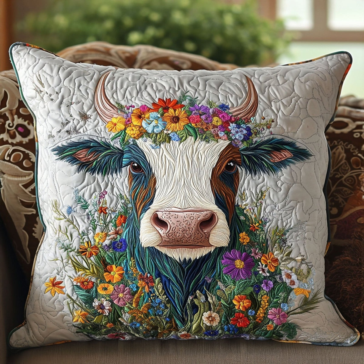 Barnyard Bloomers Quilted Bedding Cushion Cover printed cushion cover