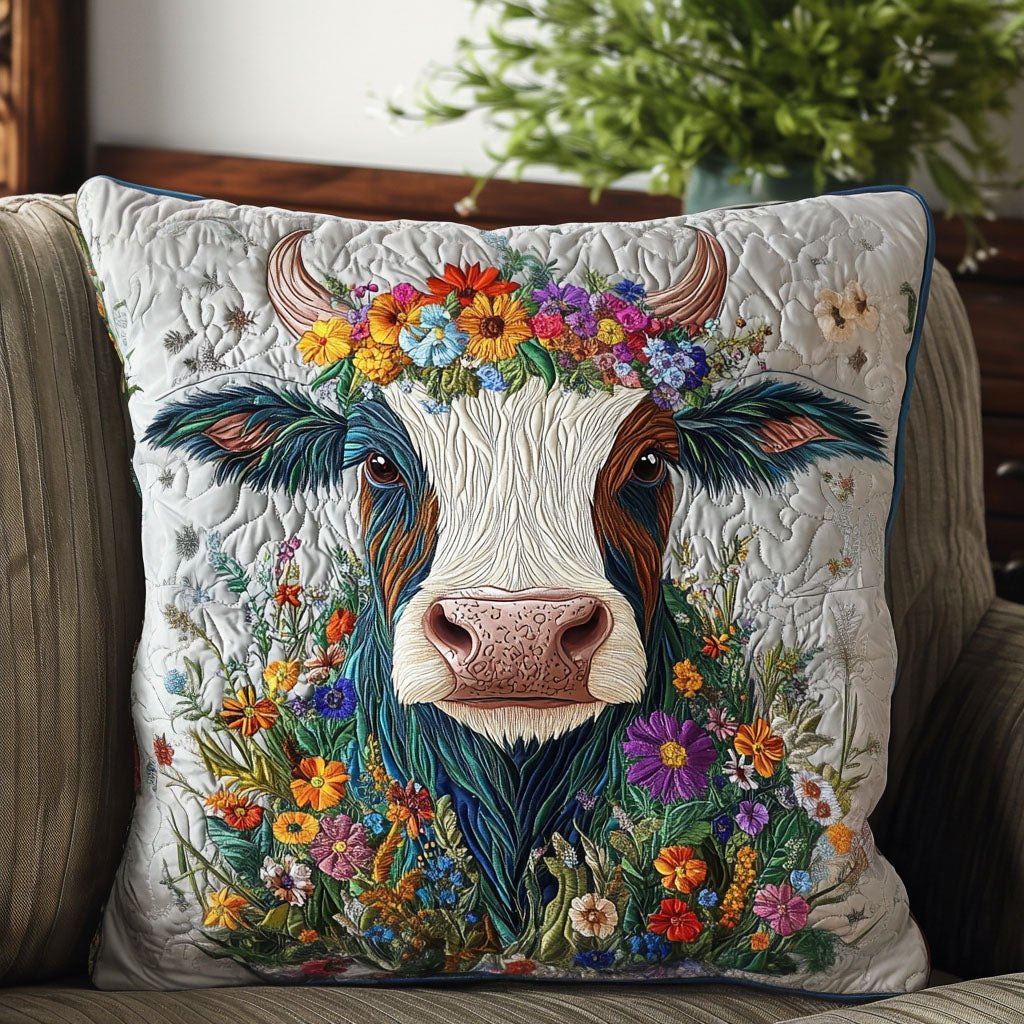 Barnyard Bloomers Quilted Cushion Cover printed cushion cover