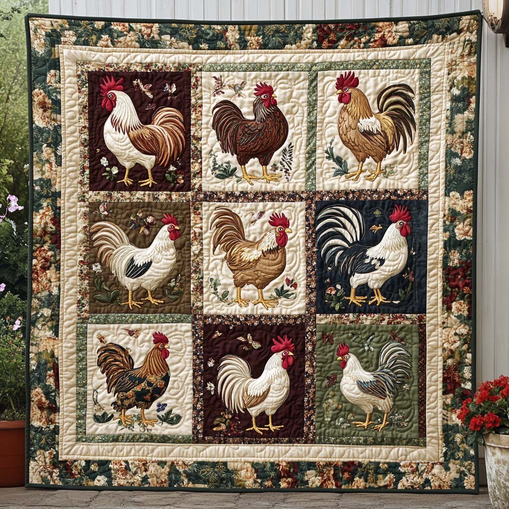 Barnyard Bravado Quilted Blanket printed blanket
