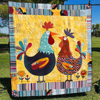 Barnyard Couple Quilted Blanket printed blanket