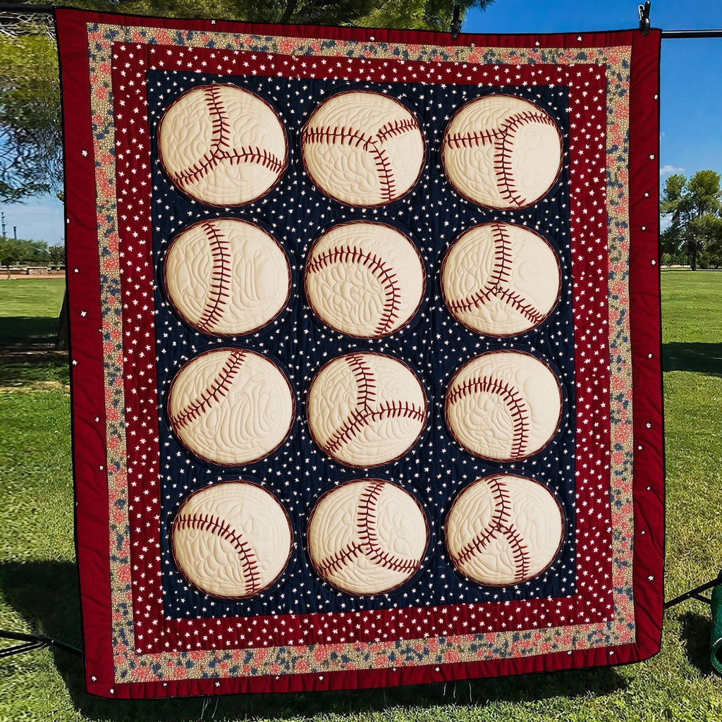 Baseball Fever Quilted Blanket printed blanket