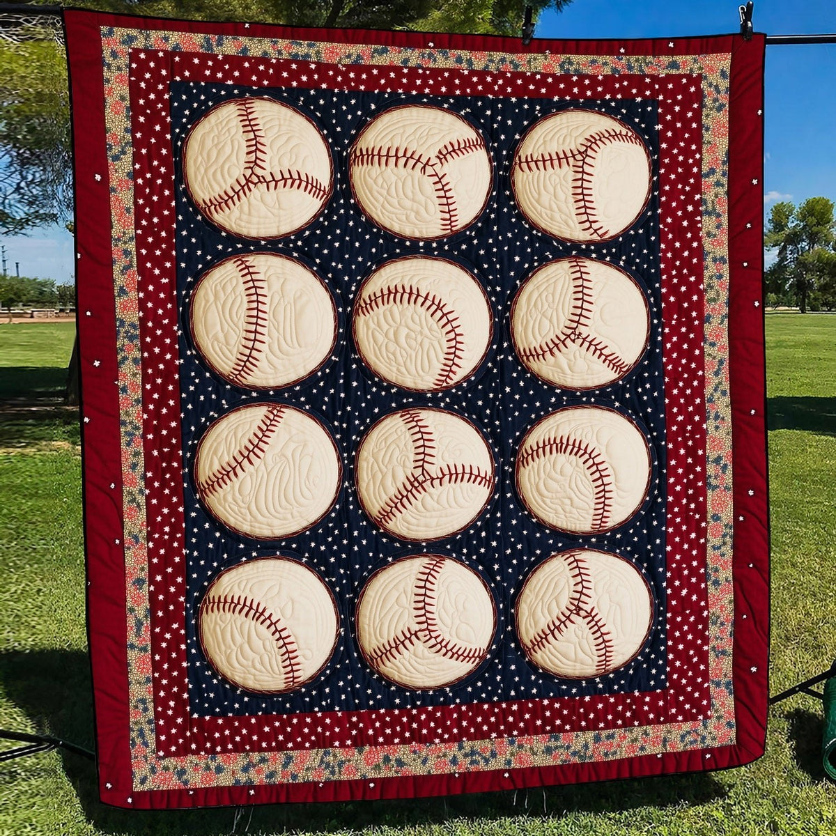 Baseball Fever Quilted Blanket printed blanket