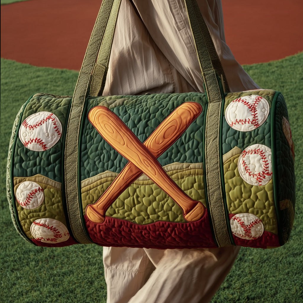 Baseball Quilted Duffle Bag printed duffle bag
