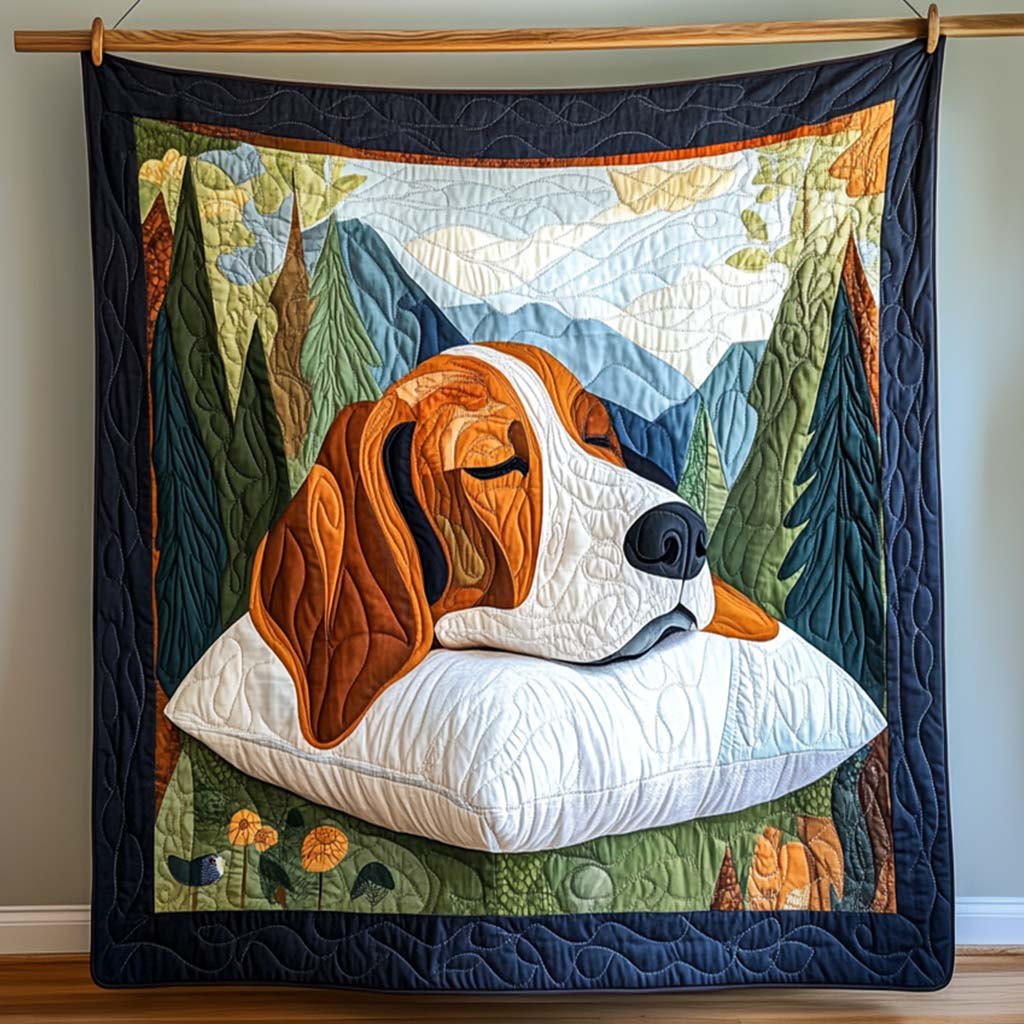 Basset Buddy Quilted Blanket printed blanket