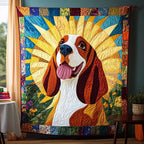 Basset Delight Quilted Blanket printed blanket