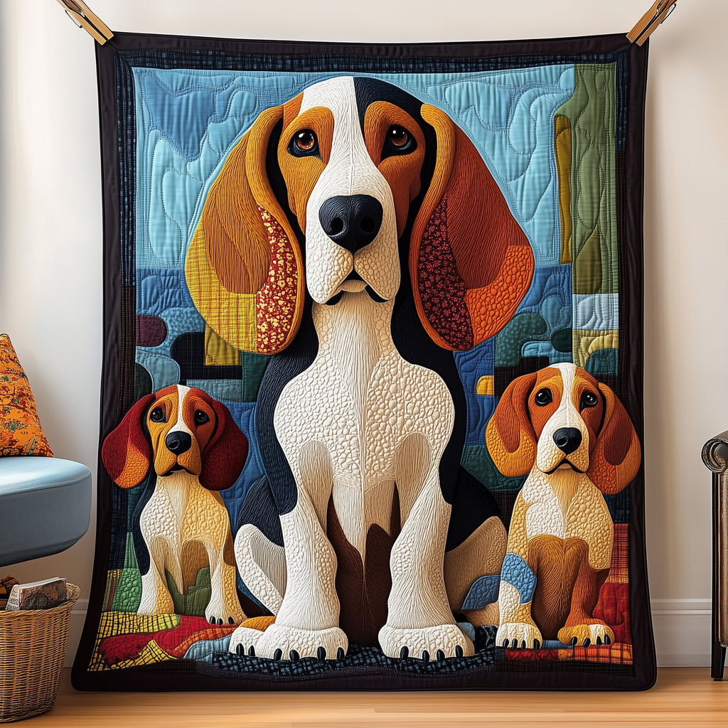 Basset Hound Quilted Blanket printed blanket