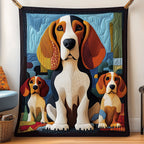Basset Hound Quilted Blanket printed blanket