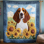 Basset Hound Quilted Blanket printed blanket