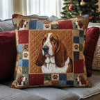 Basset Hounds Quilted Cushion Cover printed cushion cover